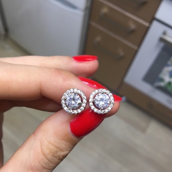 Sterling Silver Stud Earrings - Picture 2 of 6